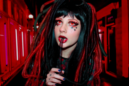 bibi babydoll red cyber goth cyberlox gothic industrial doll beauty cyberpunk